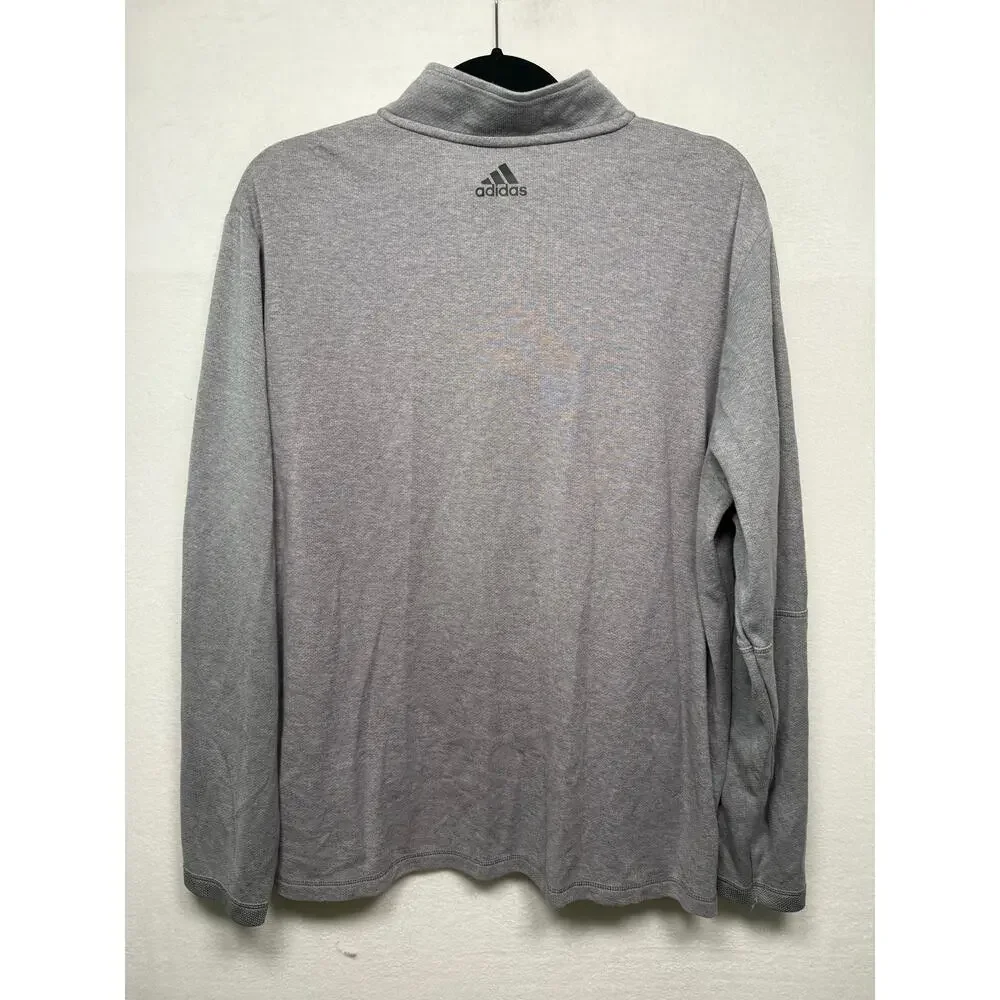 Adidas 3-Stripe 1/4 Zip Layering Men's Golf Pullover, Size Large, Gray